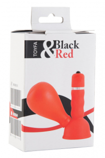 Вибромассажер для сосков Black & Red by TOYFA с грушей, ABS пластик, красный, 8,2 см