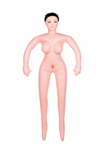 Кукла надувная Nurse Emilia реалистичная голова,брюнетка, TOYFA Dolls-X, с двумя отверстиями,вставка: вагина- анус,костюм медсестры, 160 см