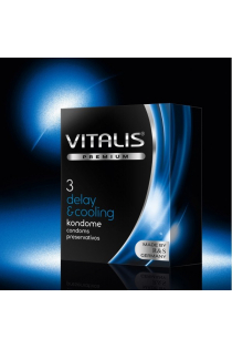 Презервативы ''VITALIS'' PREMIUM №3 deiay and cooling - с охлаждающим эффектом (ширина 53mm)
