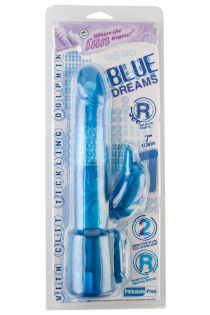 Вибратор NMC Blue Dream с клиторальным стимулятором в форме «дельфина», многофункциональный, с ротацией, 17,8 см