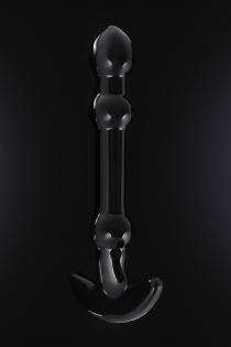 Нереалистичный фаллоимитатор Sexus Glass, стекло, чёрный, 19 см