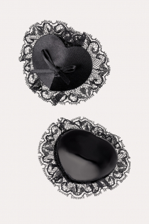 Пэстис Erolanta Lingerie Collection в форме сердец с кружевом черные