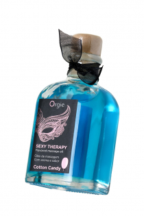 Комплект для сладких игр Orgie Lips Massage со вкусом сахарной ваты (массажное масло для поцелуев, перо и руководство), 100 мл