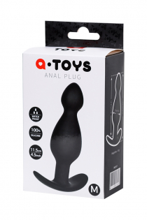 Анальная пробка A-Toys by TOYFA размера M, силикон, черная, 11,5 см, Ø 3,5 см