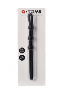 Лассо на пенис A-toys by TOYFA с тремя бусинами, силикон, черное, 19,5 см