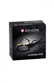 Электросбруя Mystim Plunging Pete, силикон, черный, 14 см