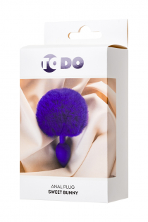 Анальная втулка с хвостом ToDo by Toyfa Sweet bunny, силикон, фиолетовая, 13 см, Ø 2,8 см, 42 г