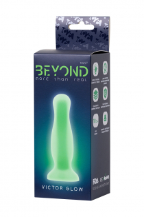 Анальная втулка светящаяся в темноте Beyond by Toyfa Victor Glow, водонепроницаемая, силикон, прозрачная, 10,5 см