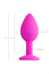 Анальная втулка ToDo by Toyfa Brilliant, водонепроницаемая, силикон, розовая, 7 см, Ø 2 см