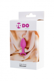 Анальная втулка ToDo by Toyfa Brilliant, водонепроницаемая, силикон, розовая, 7 см, Ø 2 см