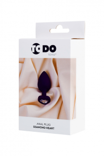 Анальная втулка ToDo by Toyfa Diamond Heart, водонепроницаемая, силикон, фиолетовая, 7 см, Ø 2 см