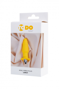 Анальная вибровтулка ToDo by Toyfa Lancy, 7 режимов вибрации, влагостойкая, силикон, желтая, 11 см,