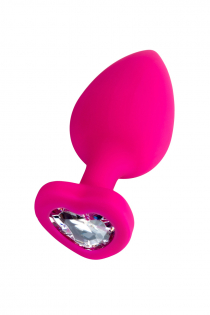 Анальная втулка ToDo by Toyfa Diamond Heart, водонепроницаемая, силикон, розовая, 9,5 см, Ø 4 см