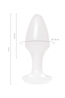 Анальная втулка TOYFA, акрил, белый, 8 см, Ø 2,8 см