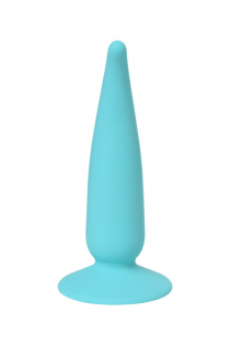 Анальная втулка Штучки-Дрючки, силикон, голубой, 12,5 см