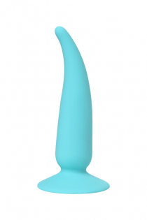 Анальная втулка Штучки-Дрючки, силикон, голубой, 12,5 см