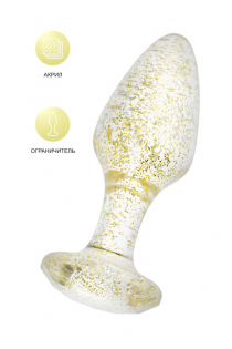 Анальная втулка TOYFA, акрил, золотистый, 8 см, Ø 2,8 см
