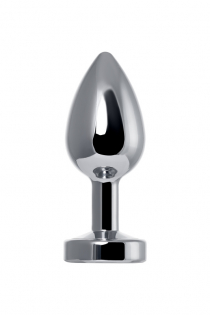 Анальная втулка Metal by Toyfa со светодиодами, металл, серебристая, 8,8 см, Ø 3,4 см, 105 г