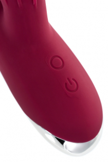 Вибратор с клиторальным стимулятором L'EROINA by TOYFA Sangra, силикон, бордовый, 20,5 см