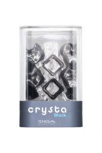 Нереалистичный мастурбатор TENGA Crysta Block, TPE, прозрачный, 15,5 см