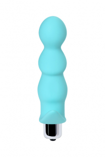 Анальный вибратор Штучки-Дрючки, голубой, силикон, 11,5 см