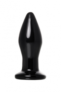 Стеклянная вибровтулка Sexus Glass, стекло, чёрная, 10,5 см