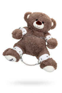 Бандажный набор "Медведь бурый" Pecado BDSM (оковы, наручники), натуральная кожа, белый