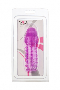 Насадка на пенис с ворсинками TOYFA, TPE, фиолетовая, 13,5 см