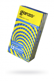 Презервативы Ganzo Classic, классичесике, с обильной смазкой, латекс, 18,5 см, 12 шт