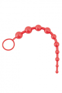 Анальные шарики цепочка TOYFA Black&Red, ПВХ, Красные, 25 см