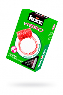 Виброкольцо LUXE VIBRO Поцелуй стриптизерши + презерватив, 1 шт