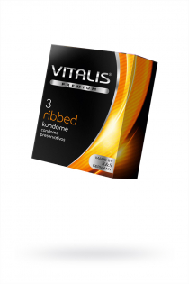 Презервативы ''VITALIS'' PREMIUM №3 ribbed - ребристые (ширина 52mm)