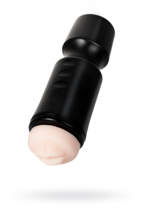 Мастурбатор,черный/телесный, рот, TOYFA A-Toys,24cm, 7,6 cm