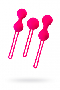 Набор вагинальных шариков Штучки-дрючки, силикон, розовый, 3 шт