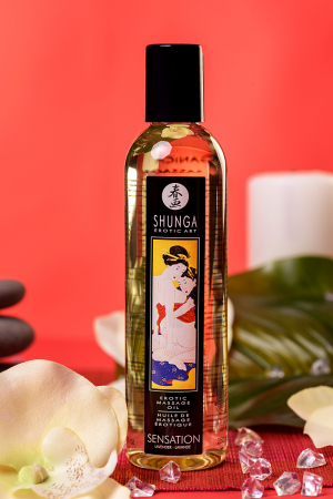 Масло для массажа Shunga Sensation, натуральное, возбуждающее, с ароматом лаванды, 250 мл