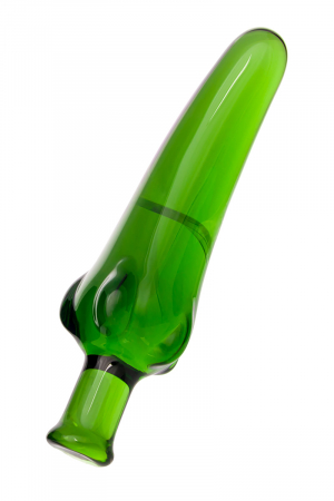 Нереалистичный фаллоимитатор Sexus Glass, стекло, зеленый, 13,5 см