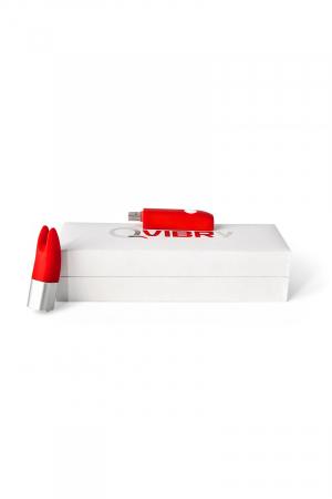 Вибратор клиторальный 4Gb USB памяти, 7 режимов вибрации, красный