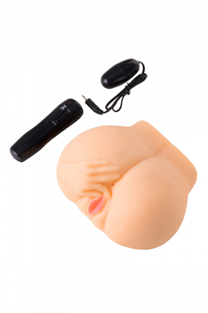 Мастурбатор реалистичный TOYFA Juicy Pussy Chantal с вибрацией, вагина и анус, TPR, телесный, 14,5 см