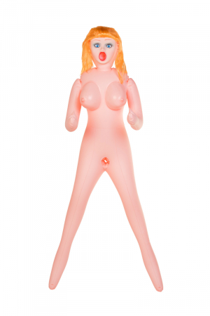 Кукла надувная Olivia, блондинка, TOYFA Dolls-X Passion, с тремя отверситями, кибер вставка: вагина-анус, 160 см
