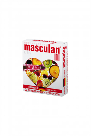 Презервативы Masculan Ultra 1,  3 шт.  Тутти-Фрутти (Tutti-Frutti)  ШТ