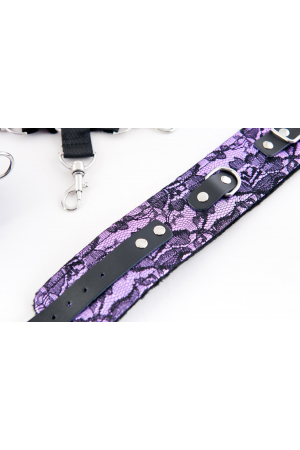 Кружевной бондажный комплект TOYFA Marcus (сцепка, наручники и оковы), пурпурный