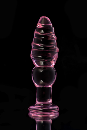Анальная втулка Sexus Glass, стекло, розовая, 13,5 см, Ø 4 см