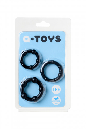 Набор колец TOYFA A-toys, TPE, Черные, Ø 3,5/3/2 см
