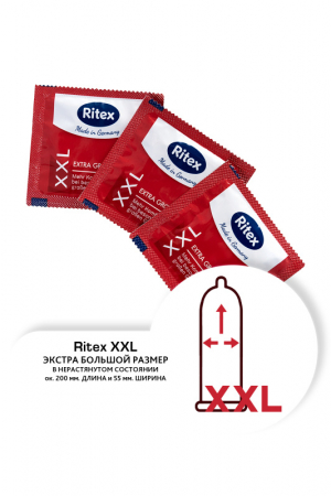 Презервативы RITEX XXL №3, увеличенного размера, латекс, 20 см