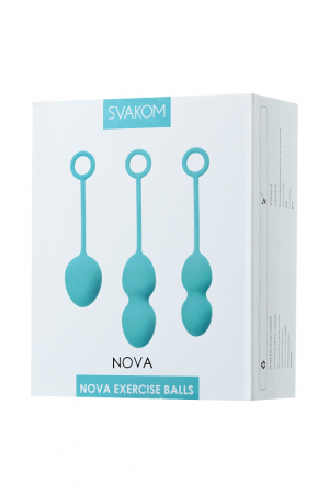 Набор вагинальных шариков Svakom Nova, силикон, голубой, (49,75,95 гр)