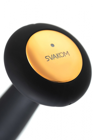 Анальная втулка Svakom Primo, с подогревом,  силикон, чёрный, 12 см