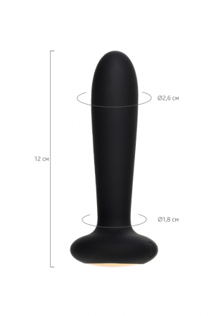 Анальная втулка Svakom Primo, с подогревом,  силикон, чёрный, 12 см
