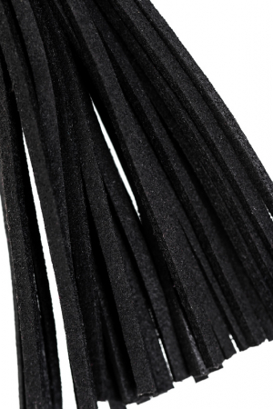 Зажимы на соски «вилки» с кисточками из замши  Pecado BDSM, металл, черный