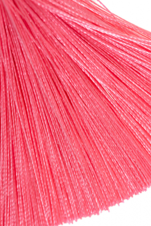 Зажимы на соски «вилки» с кисточками из шелка Pecado BDSM, металл, розовый