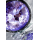 Анальная втулка Штучки-дрючки, металл, серебряная, с фиолетовым кристаллом, 7 см, Ø 2,8 см, 50 г